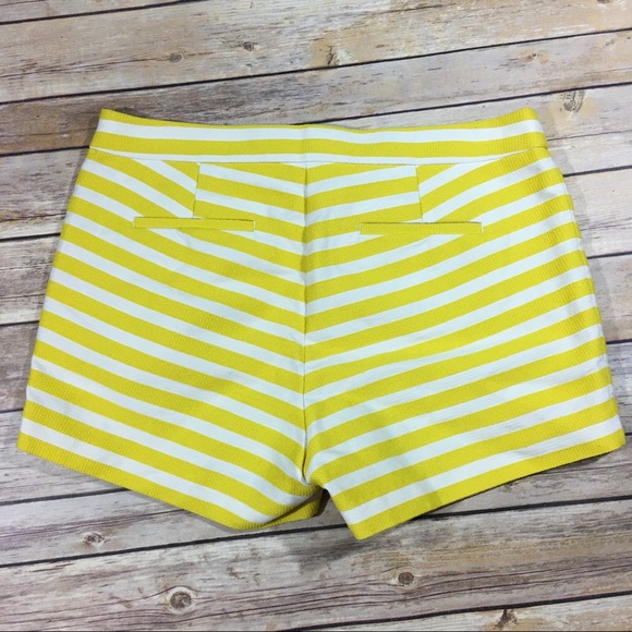 J.Crew yellow stitch white striped textured shorts - Picture 2 of 2